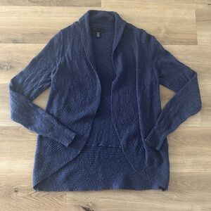 Kenneth Cole Woman’s Navy Open Front Ribbed Cardigan Sweater,Size M, Gently Used
